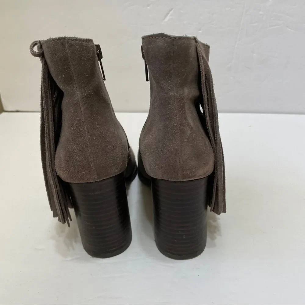 ARTURO CHANG REIDEN FRINGE ANKLE BOOTS‎ IN BROWN LEATHER
